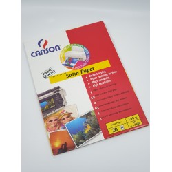 ورق طابعة ملونة للصور عالي الجودة ساتن جلوسي نص لمعة 180 جرام 20 ورقة CANSON